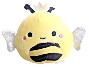 Squishmallows Sunny Queen Bee Plush Keychain 3.5-in Yellow Black Silver Gift NEW